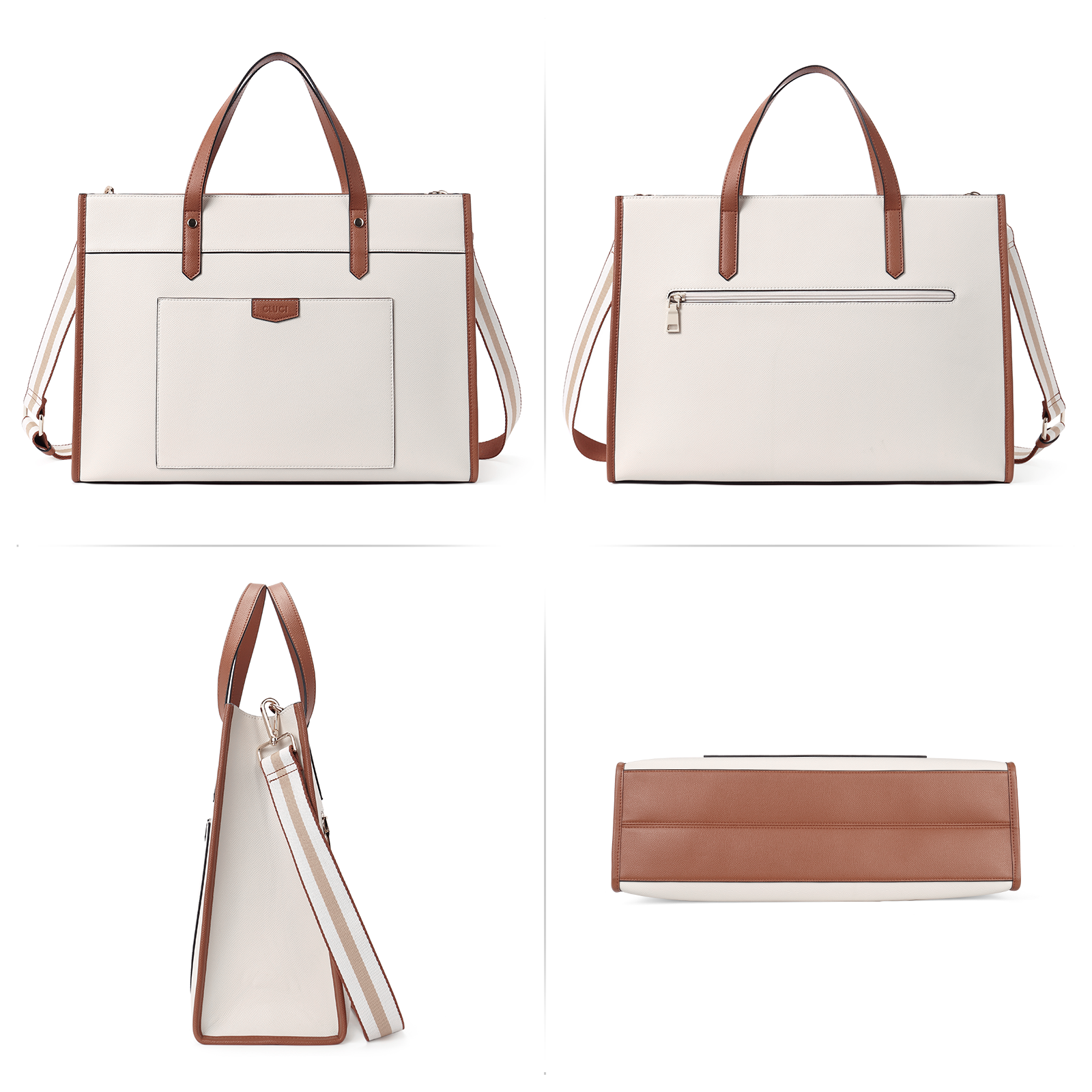 CLUCI Laptop Tote Bag for women 15.6 inch Computer Briefcase Leather Work Shoulder Bags Handbag for Office,School,Travel