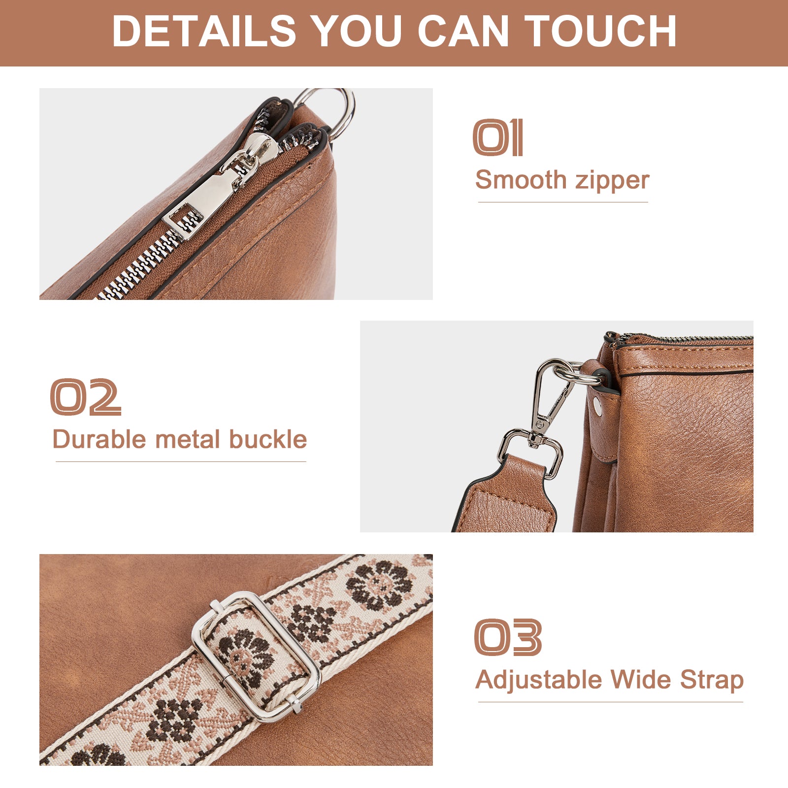 CLUCI Small Crossbody Bag for Women Trendy Vegan Leather Purse for Women Crossbody Bag with Adjustable Wide Strap