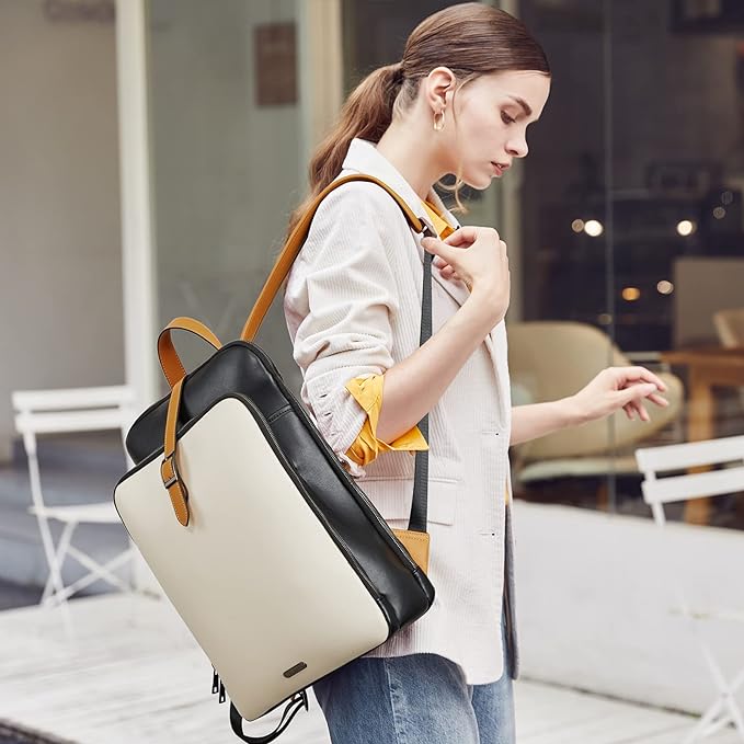 Koch Genuine Leather 15.6 Inch Laptop Backpack Purse For Women