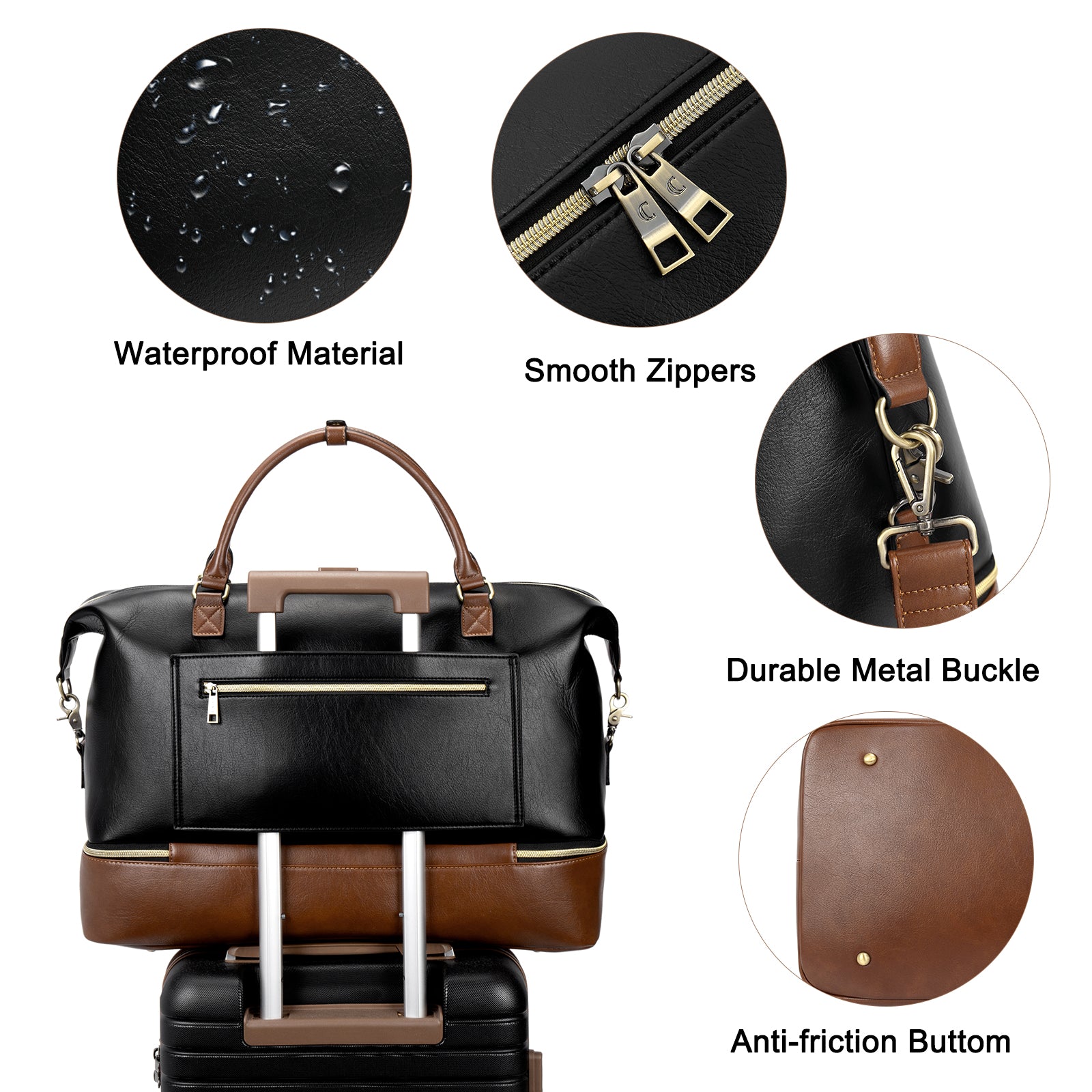 CLUCI Weekender Bag for Women Travel Leather Duffel Bag Carry on Overnight Bag