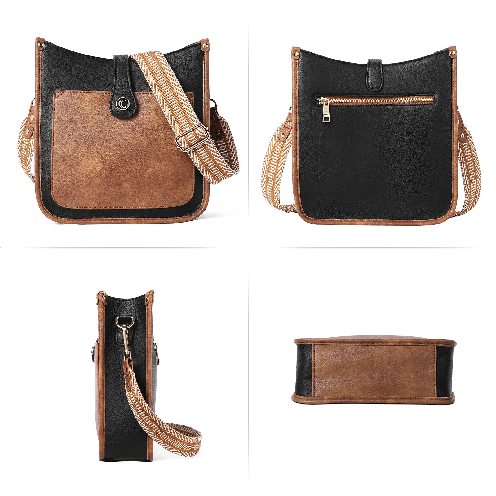 Crossbody Bags For Women Trendy Shoulder Bag Vegan Leather Purse with Two Straps