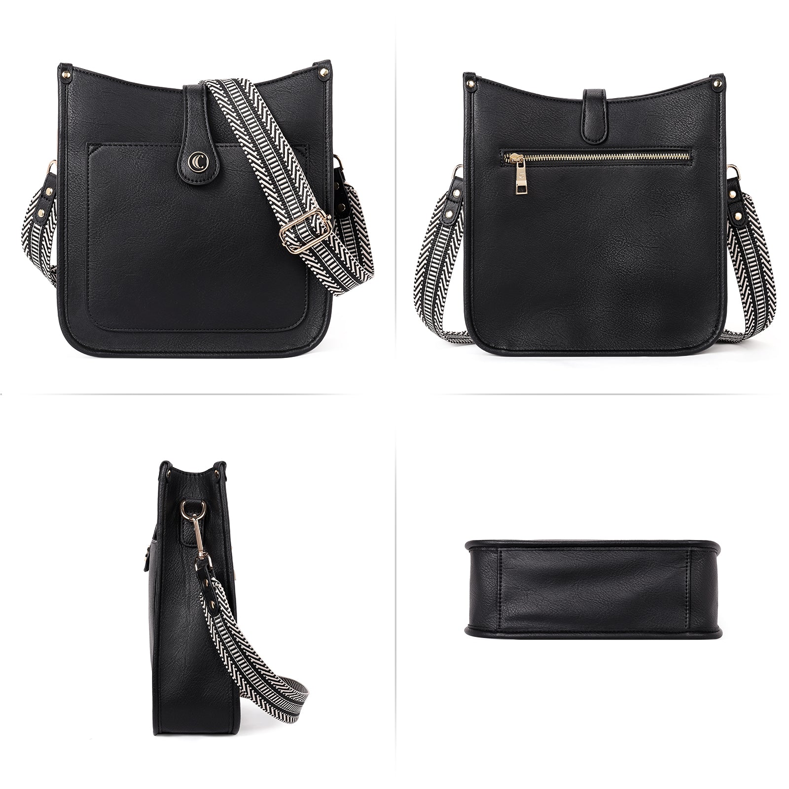 Crossbody Bags For Women Trendy Shoulder Bag Vegan Leather Purse with Two Straps