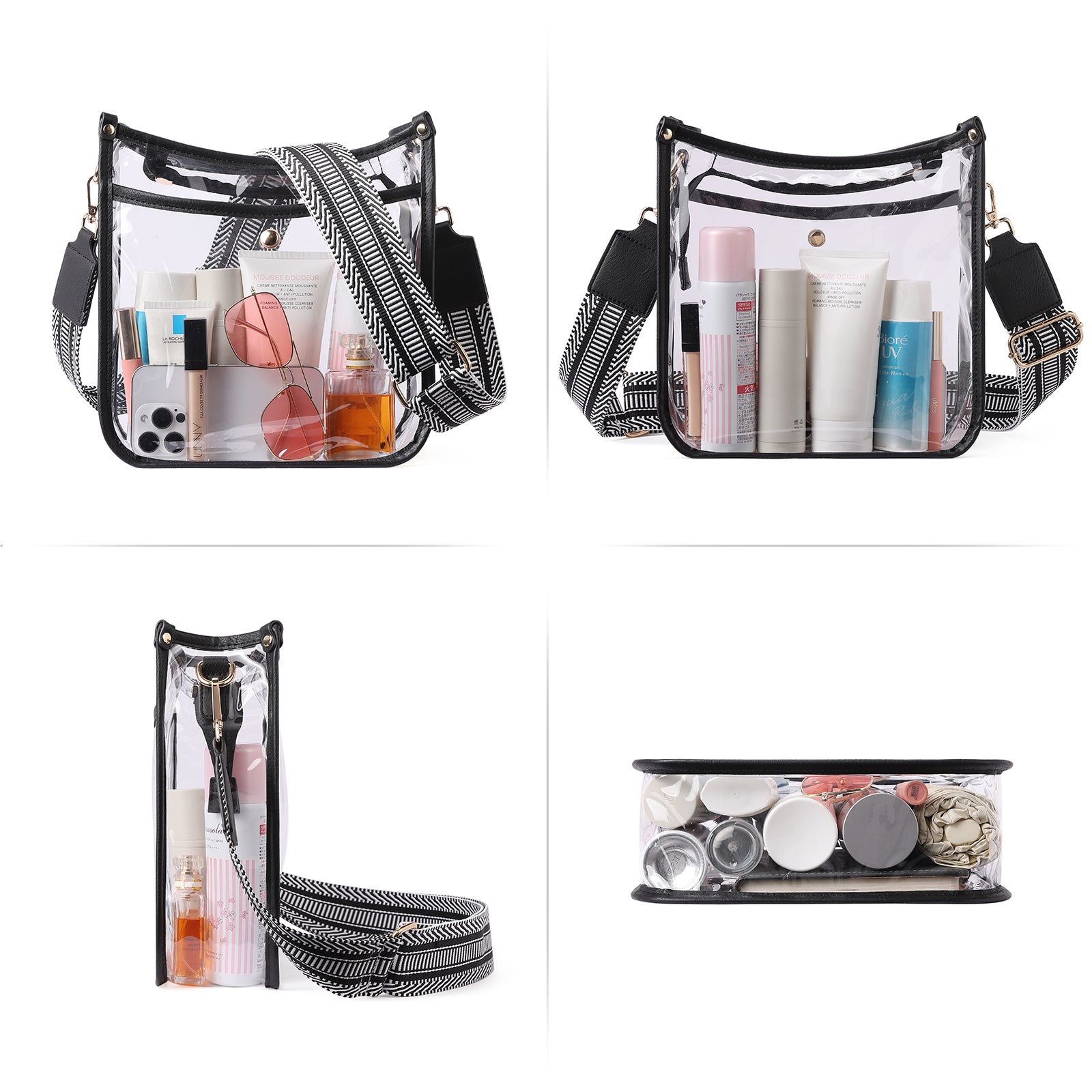 Clear Crossbody Purse Bag Stadium Approved For Women With Two Straps