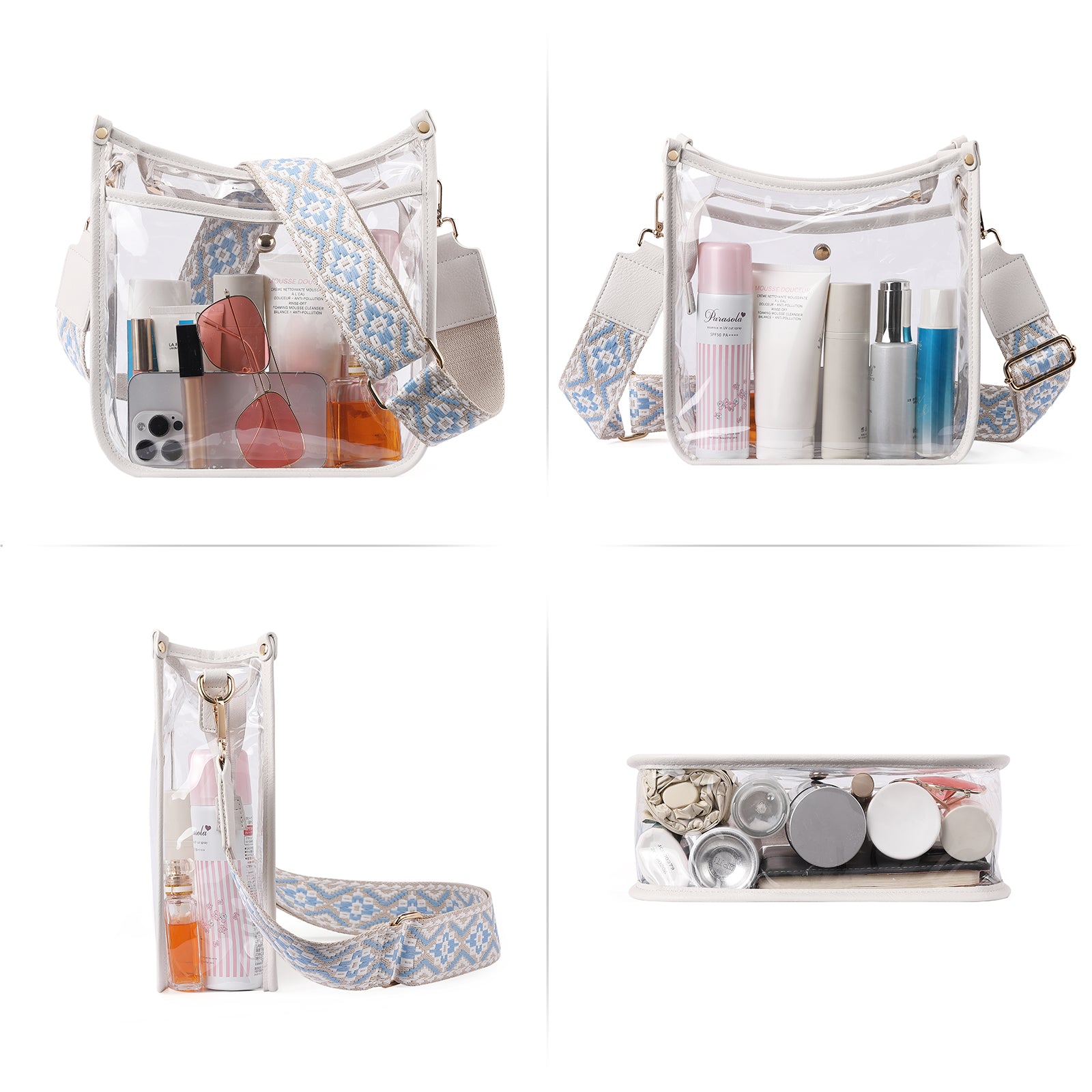 Clear Crossbody Purse Bag Stadium Approved For Women With Two Straps