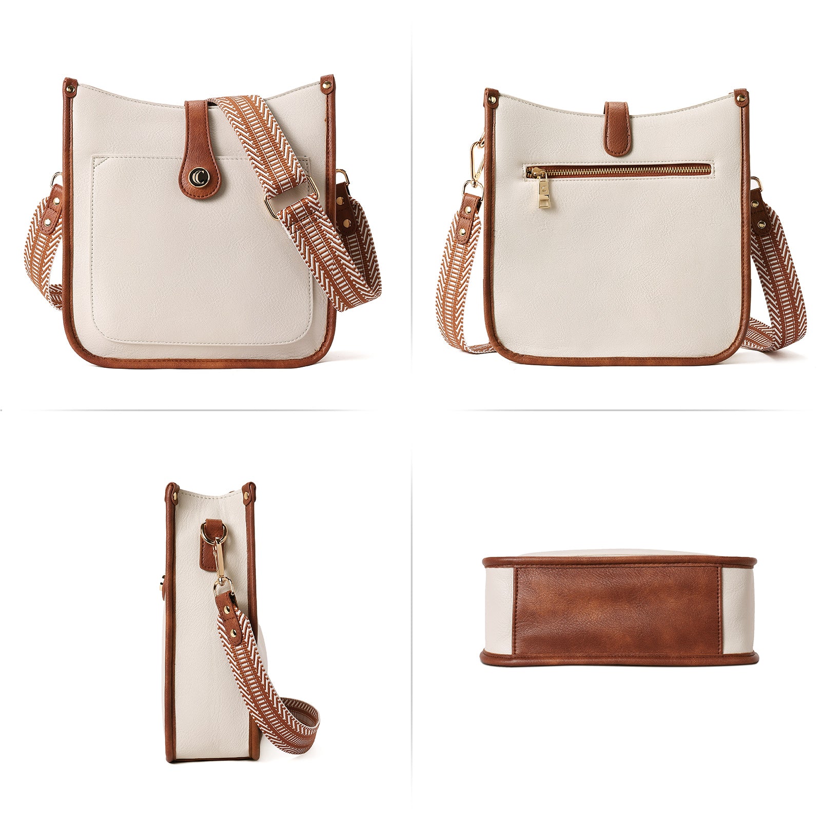 Crossbody Bags For Women Trendy Shoulder Bag Vegan Leather Purse with Two Straps