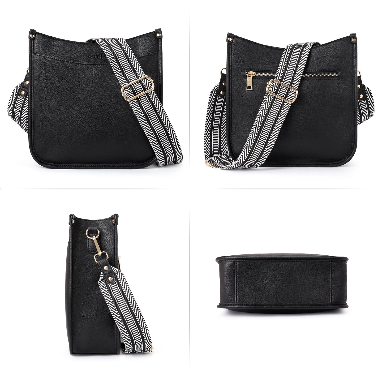 Stylish 2pcs Medium Hobo handbag and Crossbody Bag with 2 Adjust Guitar Strap