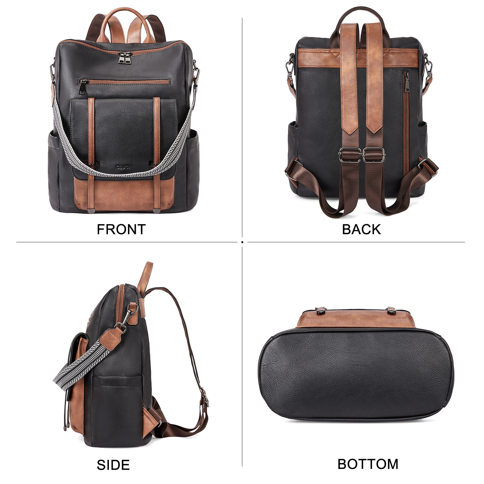 CLUCI Backpack Purse for Women Leather Backpack Purse Travel Fashion Convertible Designer Ladies Shoulder Bags