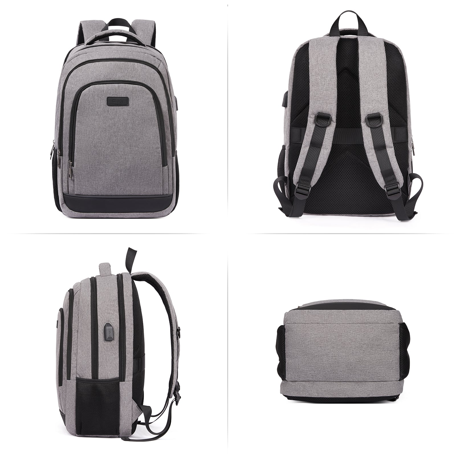 CLUCI Laptop School Backpack Water Resistant for Travel Work Fits 15.6" Laptop Business Computer with USB Charging Port
