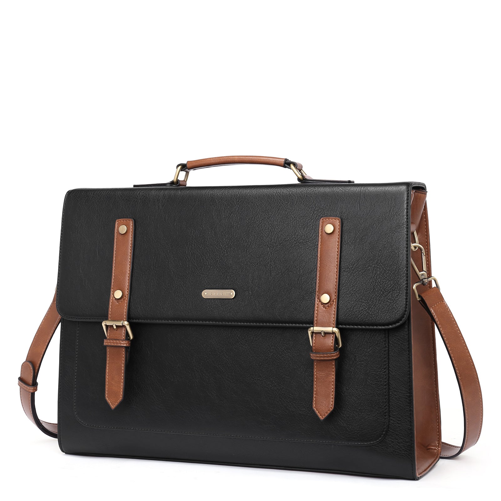 CLUCI Laptop Messenger Bag PU Leather Women Briefcase Business Professional Work College 15.6 inch Laptop Satchel Handbags