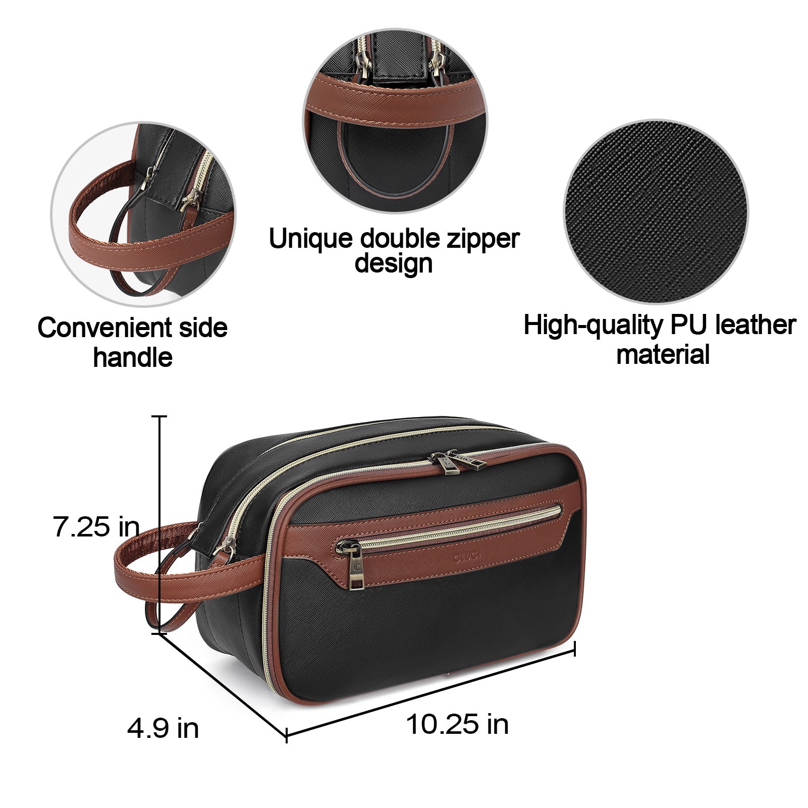 CLUCI Travel Toiletry Bag for Women/ Men, Water-resistant Shaving Bag for Toiletries Accessories with Divider and Handle for Cosmetics Toiletries Brushes Tools