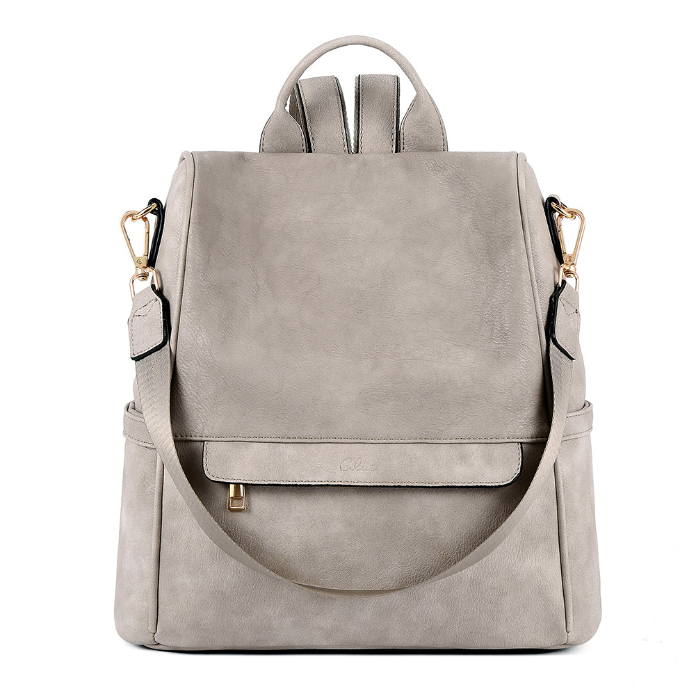 Womens grey outlet leather backpack