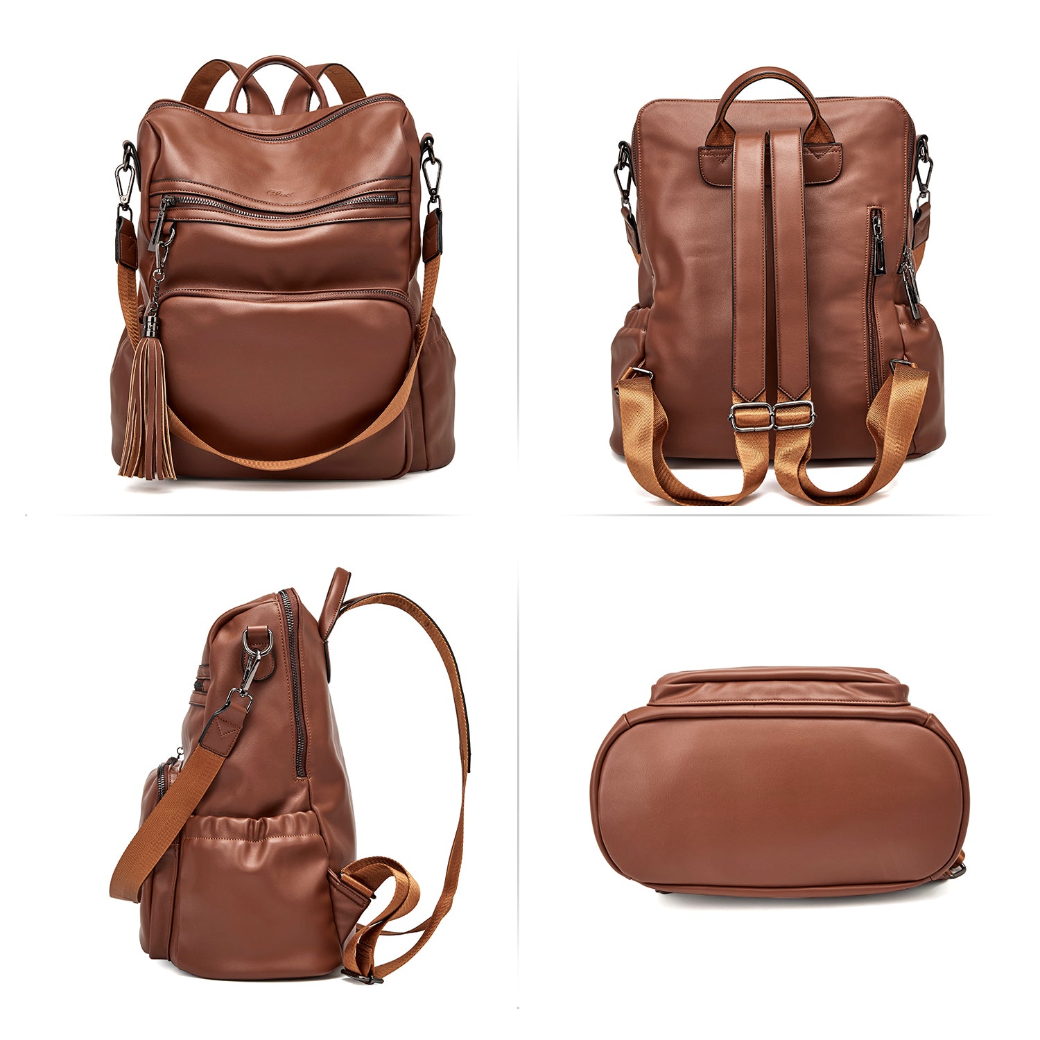Greene Luxury Vintage Women's Leather Backpack Purse For Commuting