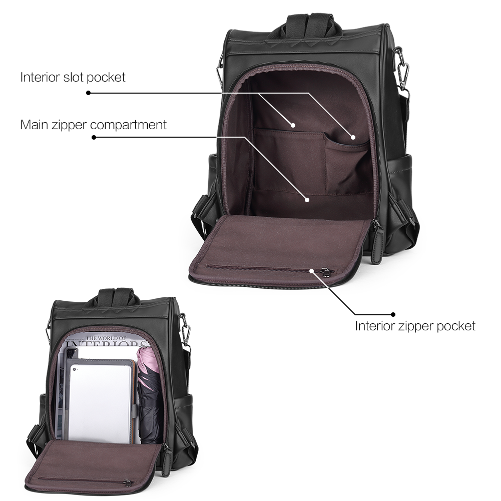 Greene Anti-Theft Vegan Leather Laptop Backpack Women's