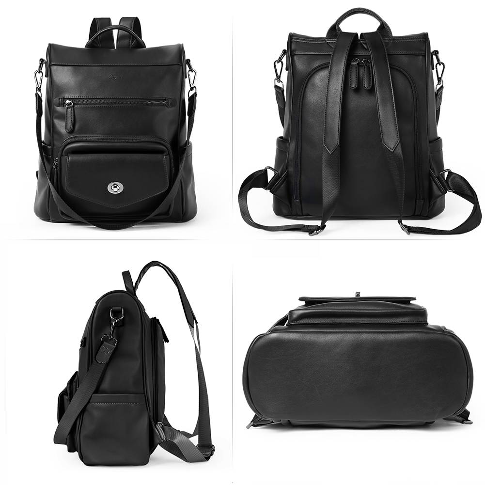 Greene Anti-Theft Vegan Leather Laptop Backpack Women's