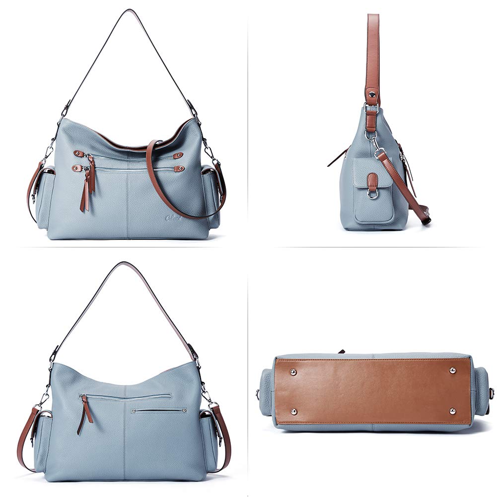 CLUCI Women Genuine Leather Hobo Handbags Designer Top Handle Tote Large Purses Fashion Ladies Shoulder Bag