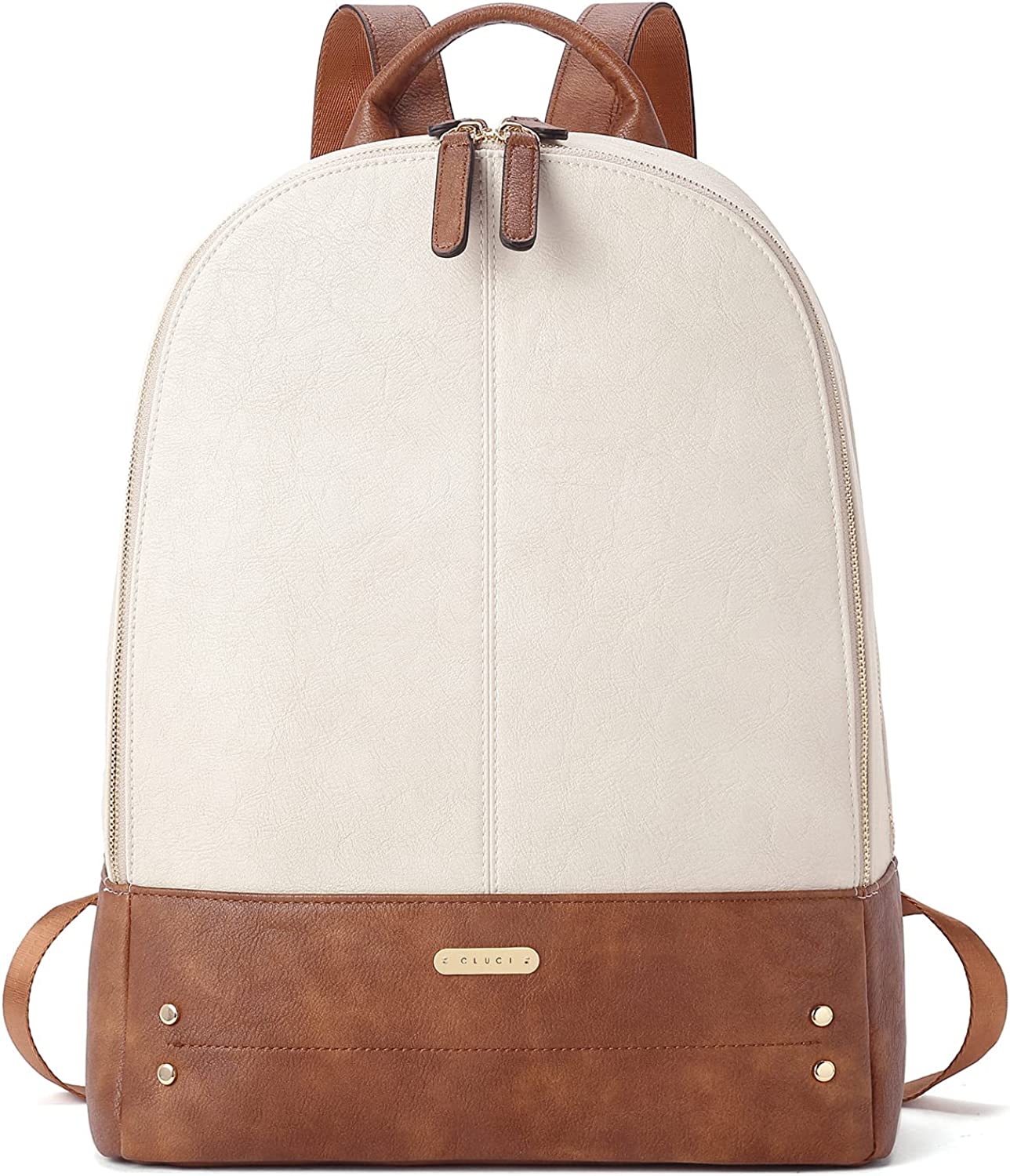  CLUCI Leather Laptop Backpack for Women 15.6 inch