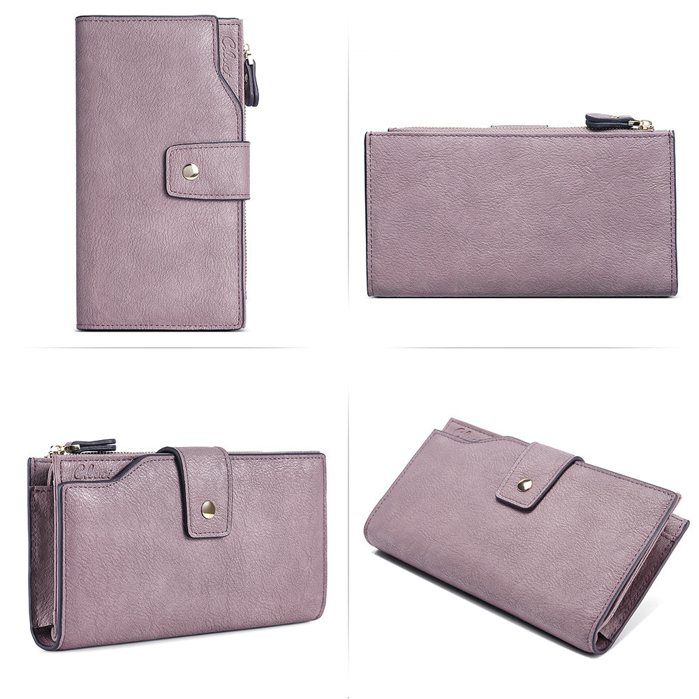 Cathy Large Women's Zipper Wallet With Concealed Clasp