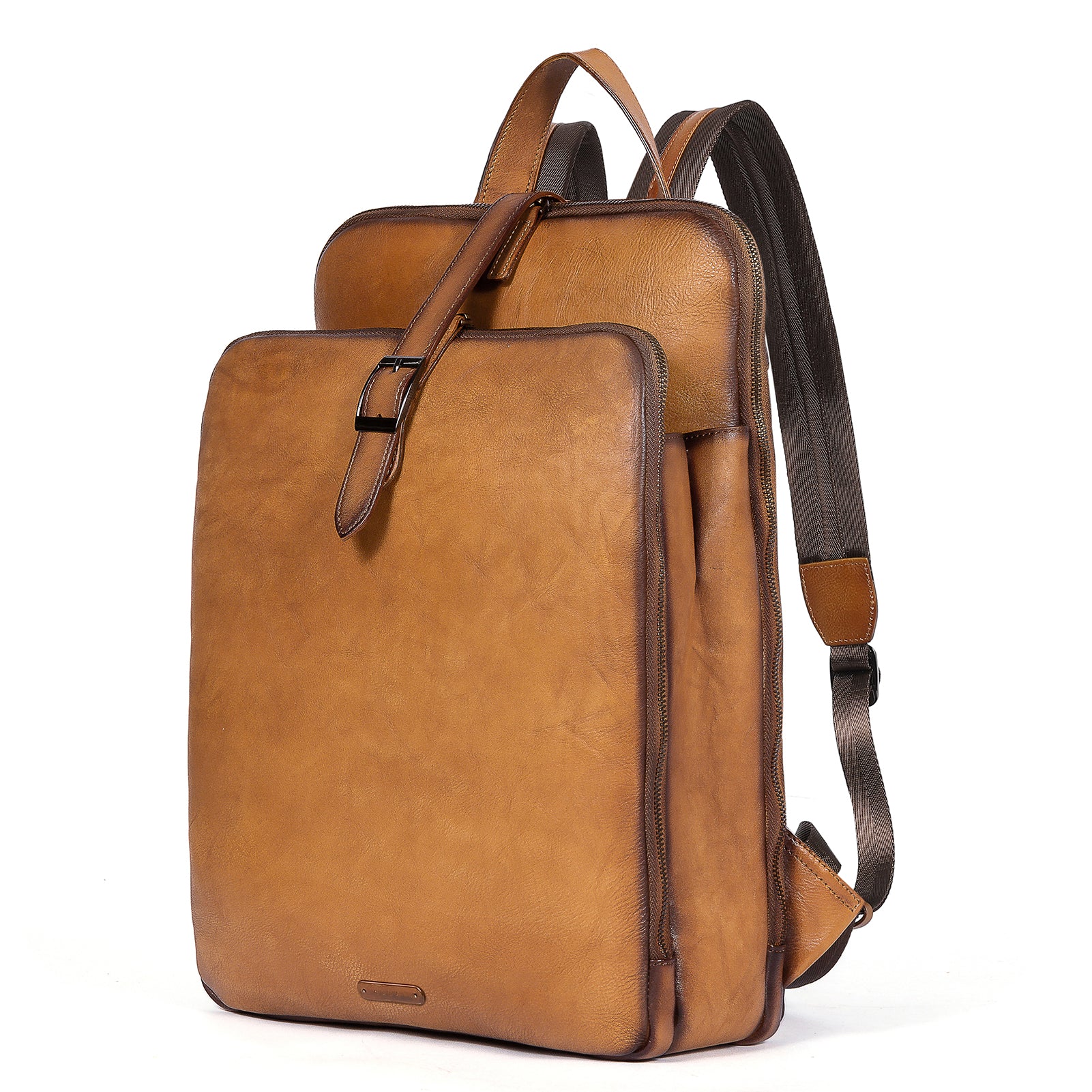 Koch  Vintage Full Grain Vegetable Tanned Leather Backpack For Work