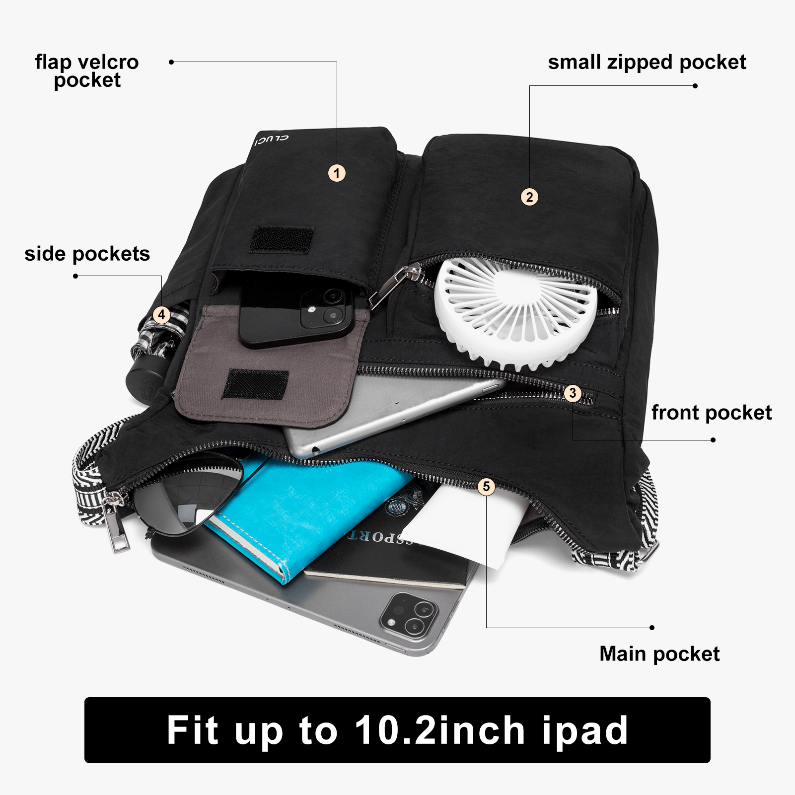Waterproof Nylon Crossbody Bags For Women Trendy Fashion Shoulder Bag Purse