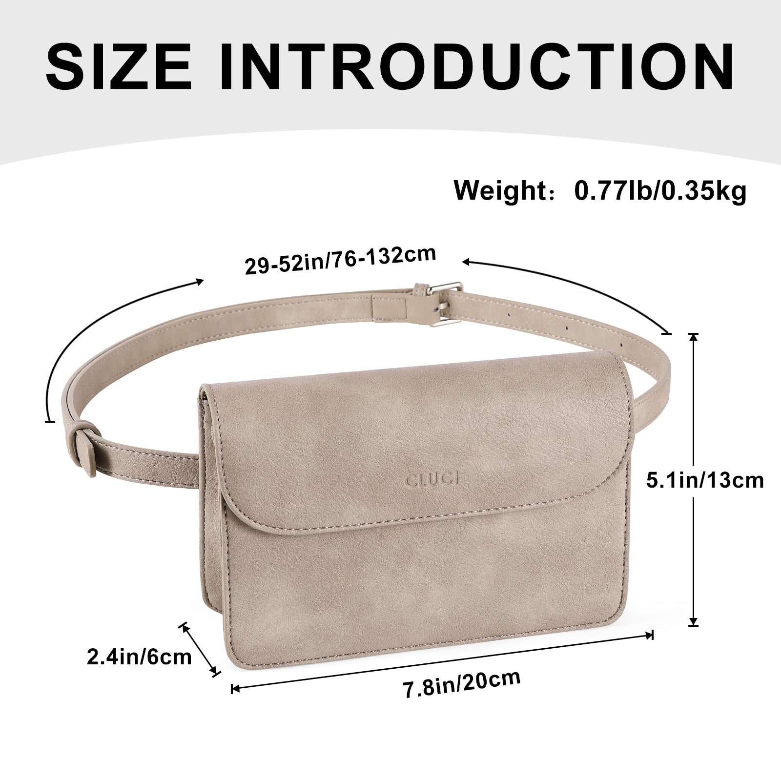 CLUCI Fanny Pack for Women, Waterproof Cross body Belt Bag with Adjustable  Strap, Vegan Leather Waist Bag