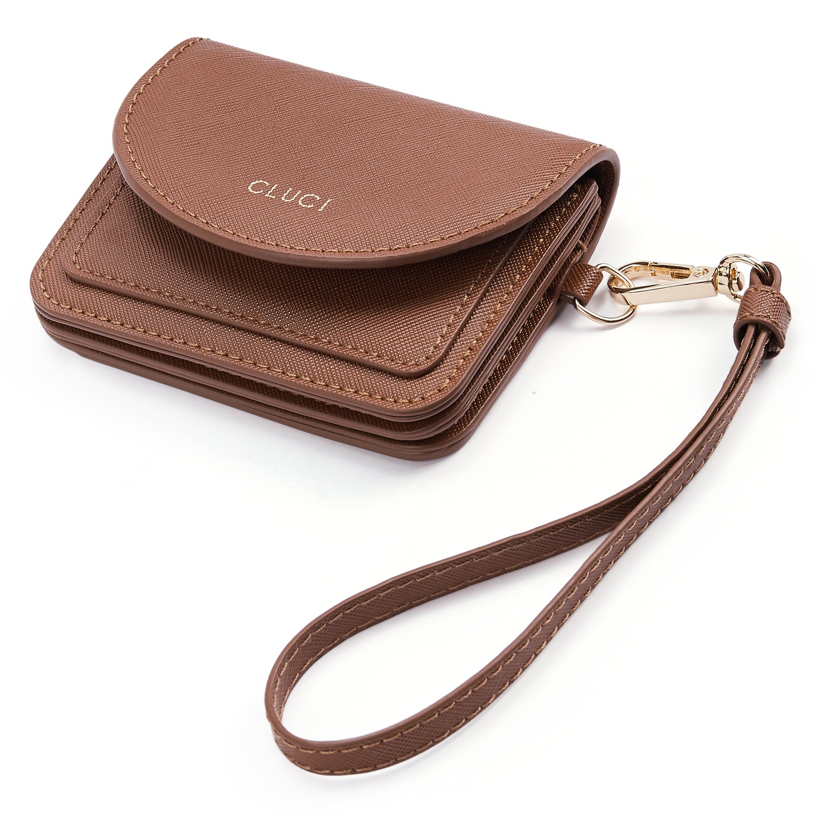 Small Leather Women Wallet | RFID Blocking Card Holder with Wrist Strap