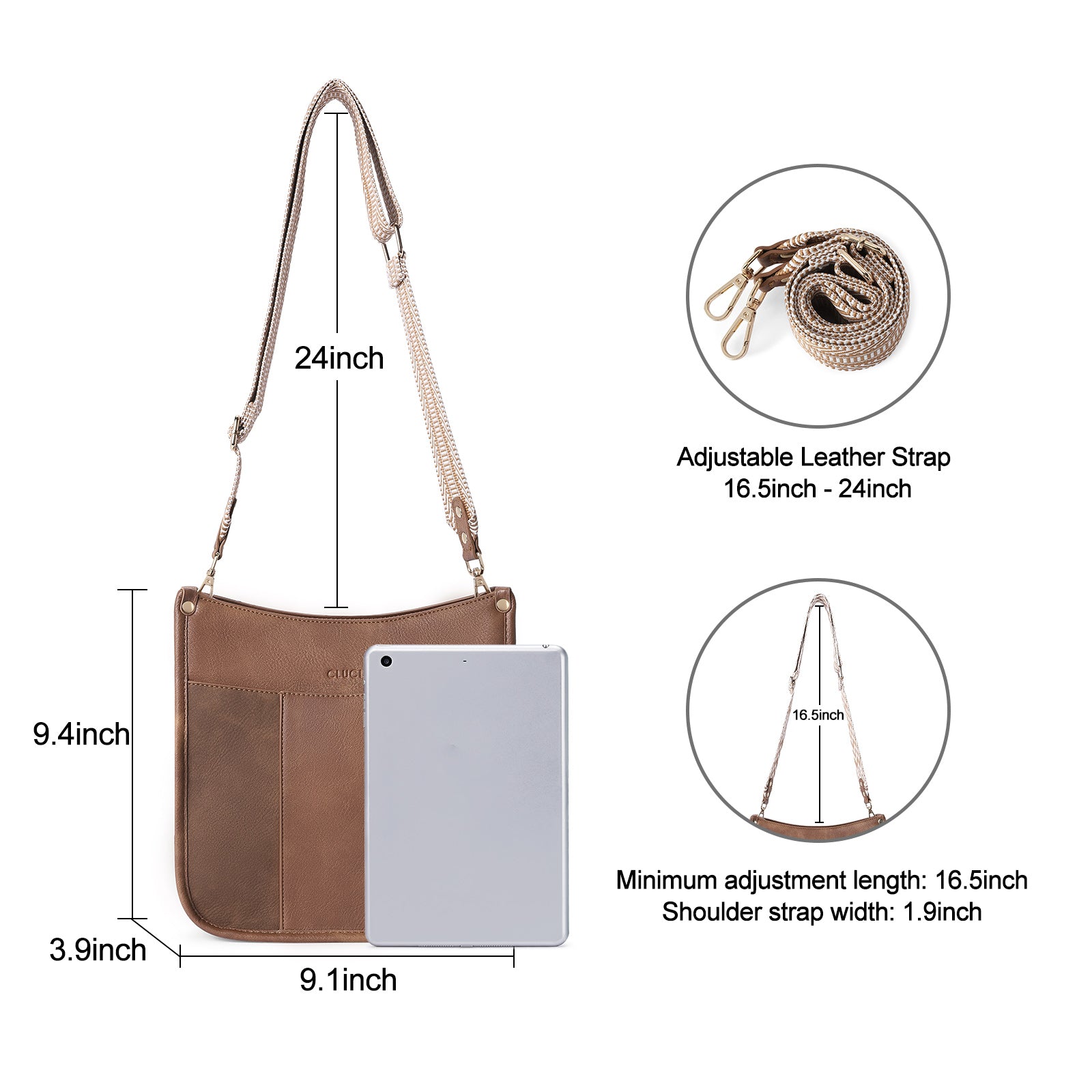 Crossbody Bags For Women Trendy Vegan Leather Purses with Two Straps