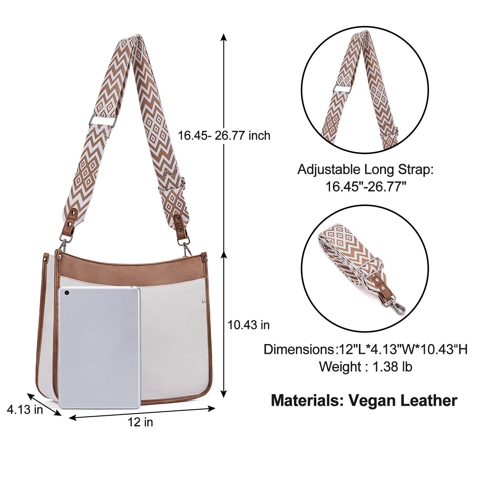 Crossbody Bags for Women With 2 Adjustable Guitar Straps Shoulder Bucket Bags