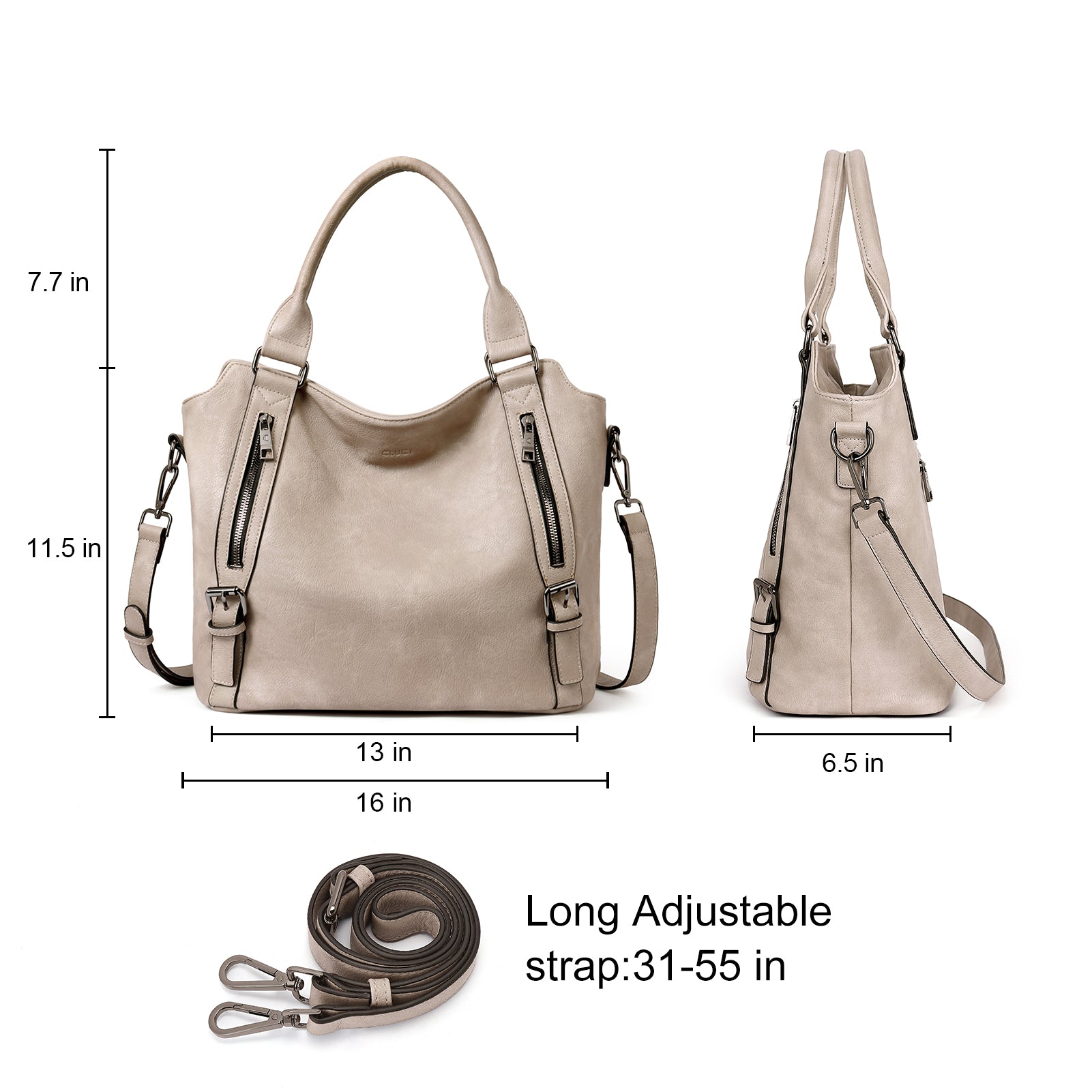Hamilton hobo leather handbag Coach White in Leather - 39113480