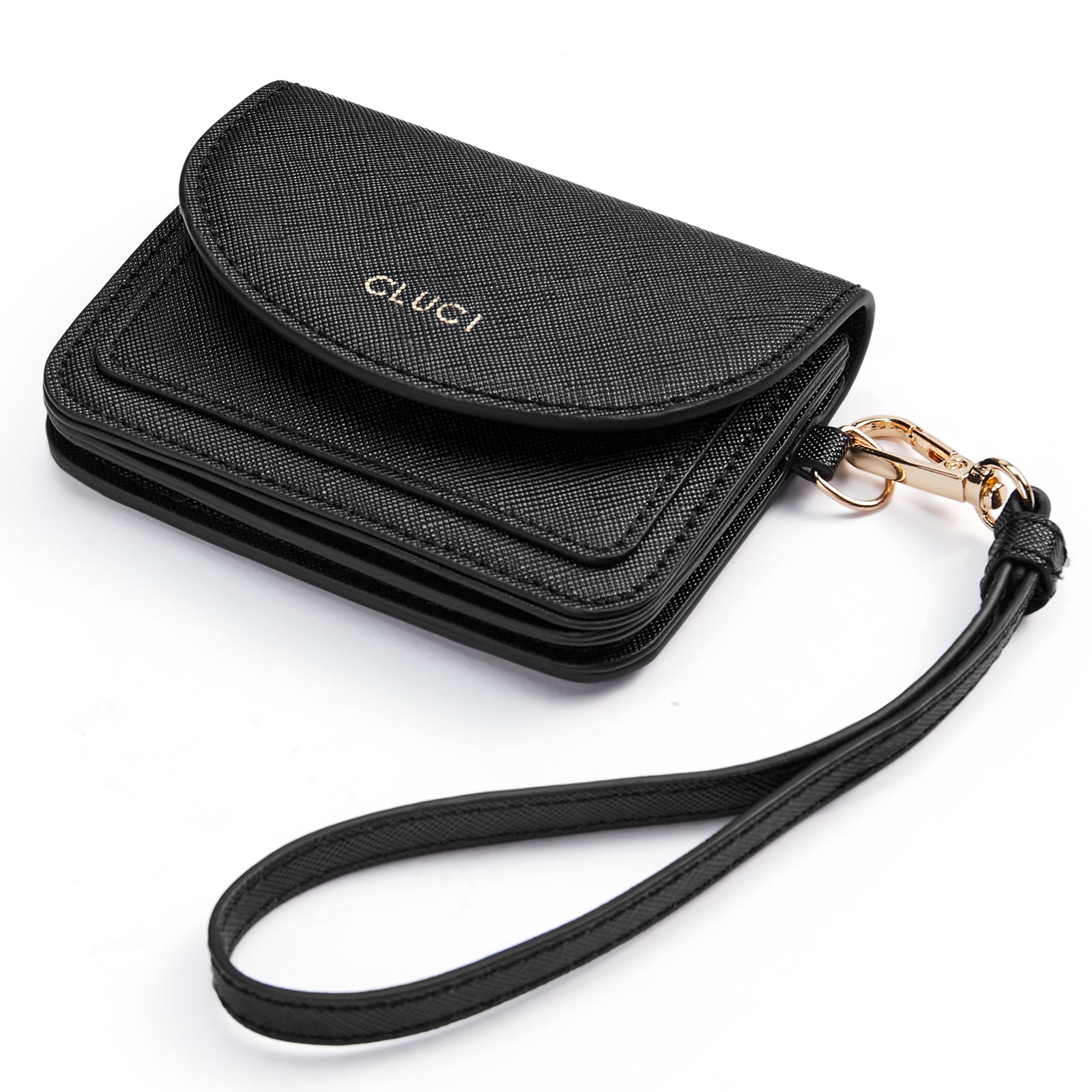 Small Leather Women Wallet | RFID Blocking Card Holder with Wrist Strap