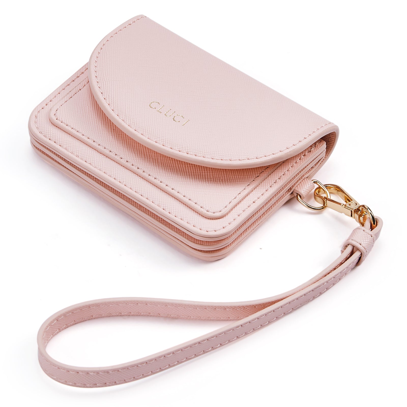 Small Leather Women Wallet | RFID Blocking Card Holder with Wrist Strap