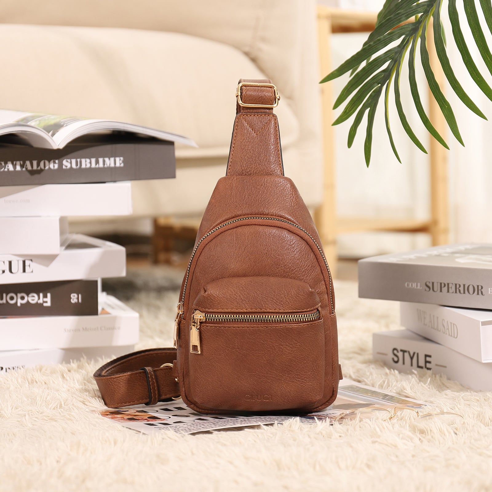 Leather crossbody sling on sale bag