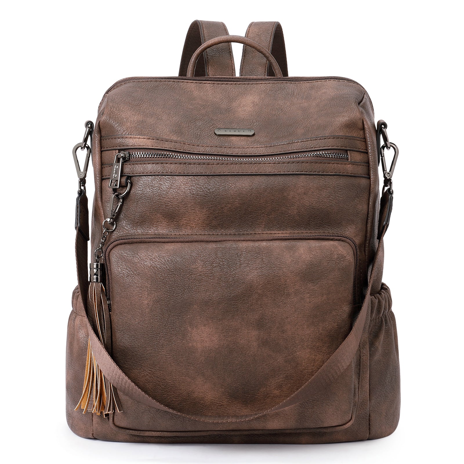 Greene Women's Leather Backpack Purse For Commuting | Two-Toned Vintage