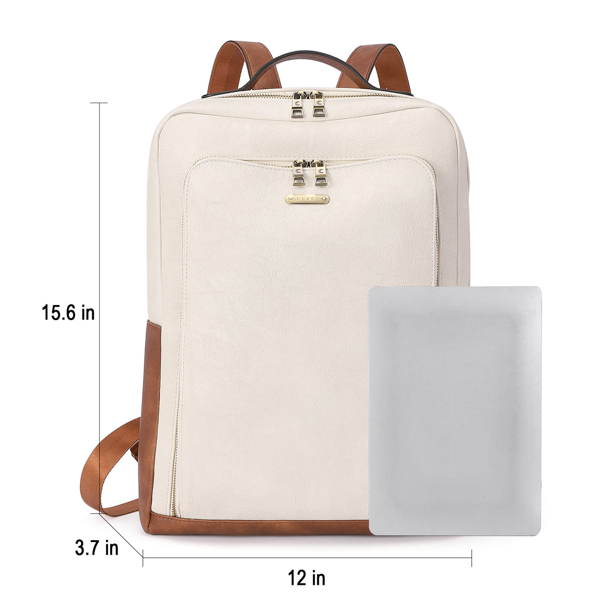 CLUCI Leather Laptop Backpack for Women 15.6 inch Computer Bag Large T