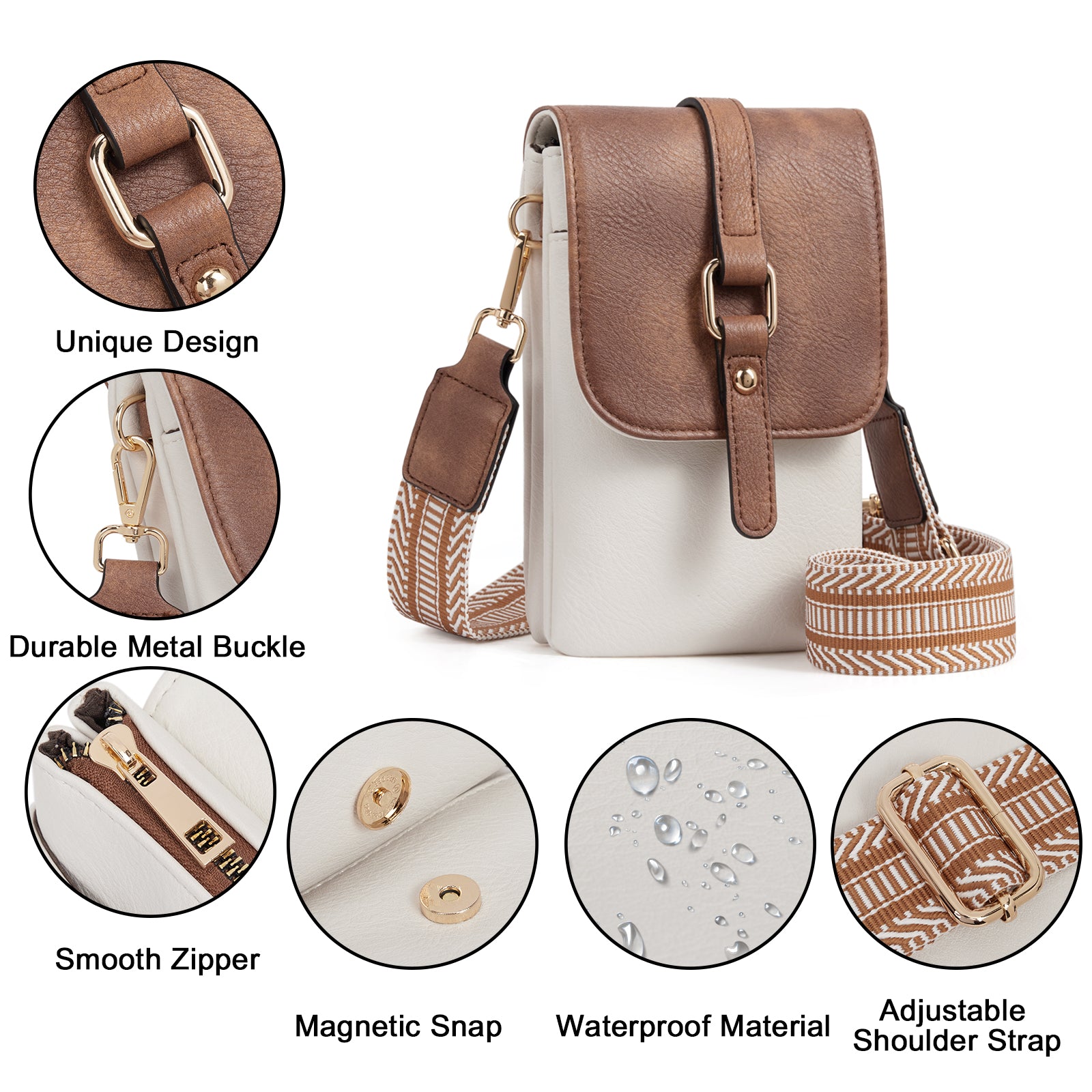 CLUCI Small Crossbody Bags for Women Trendy Leather Cell Phone Shoulder Purses with Adjustable Strap