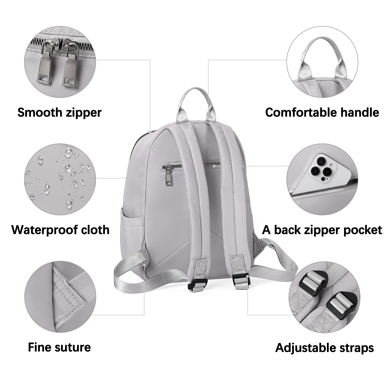 MKP Women Fashion Backpack Purse Multi Pockets Signature Anti-Theft  Rucksack Travel Ladies Shoulder Bag Handbag 2Pcs - Yahoo Shopping