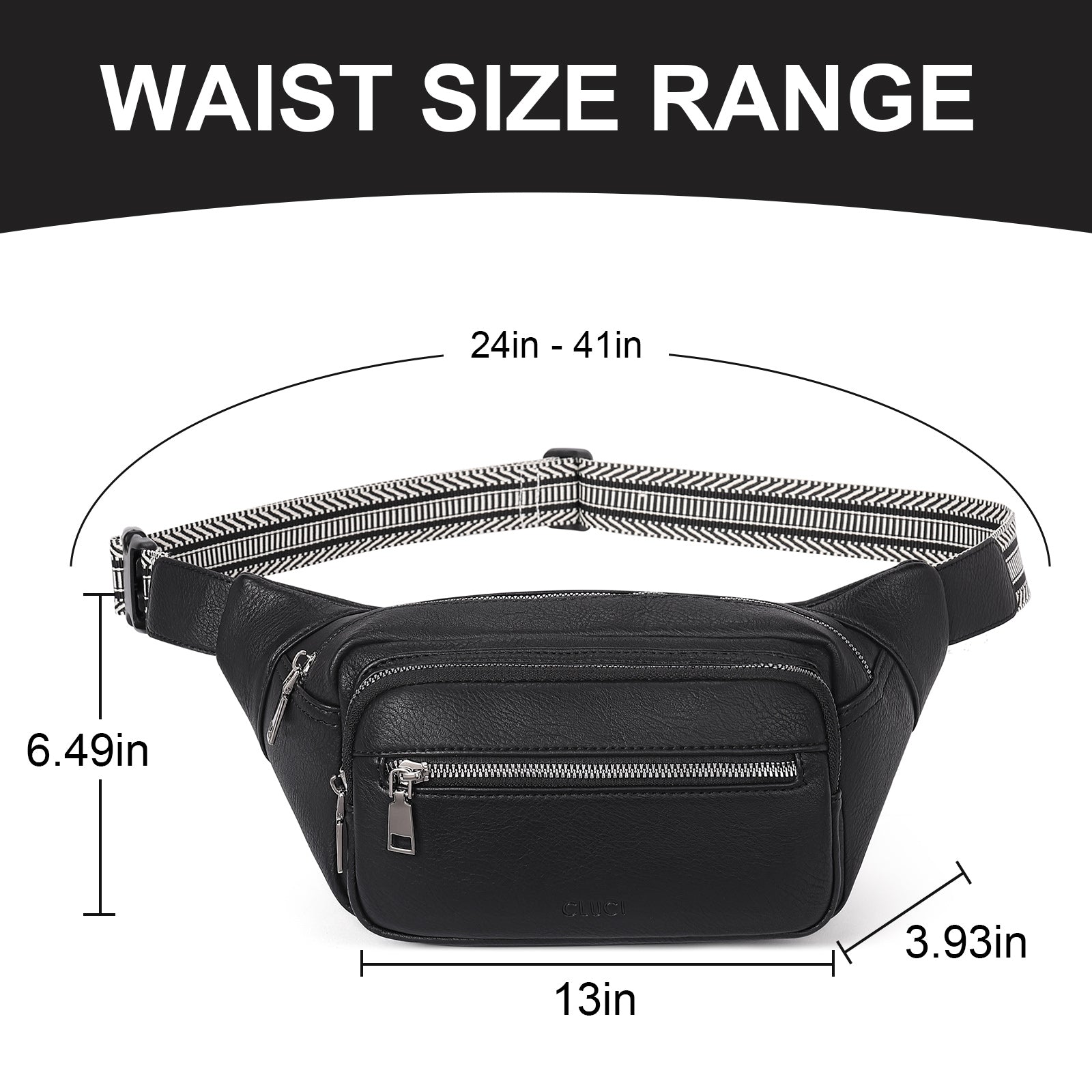 CLUCI Trendy Fanny Belt Sling Bag Crossbody Purse for Travel, Outdoors, Gym and Workouts
