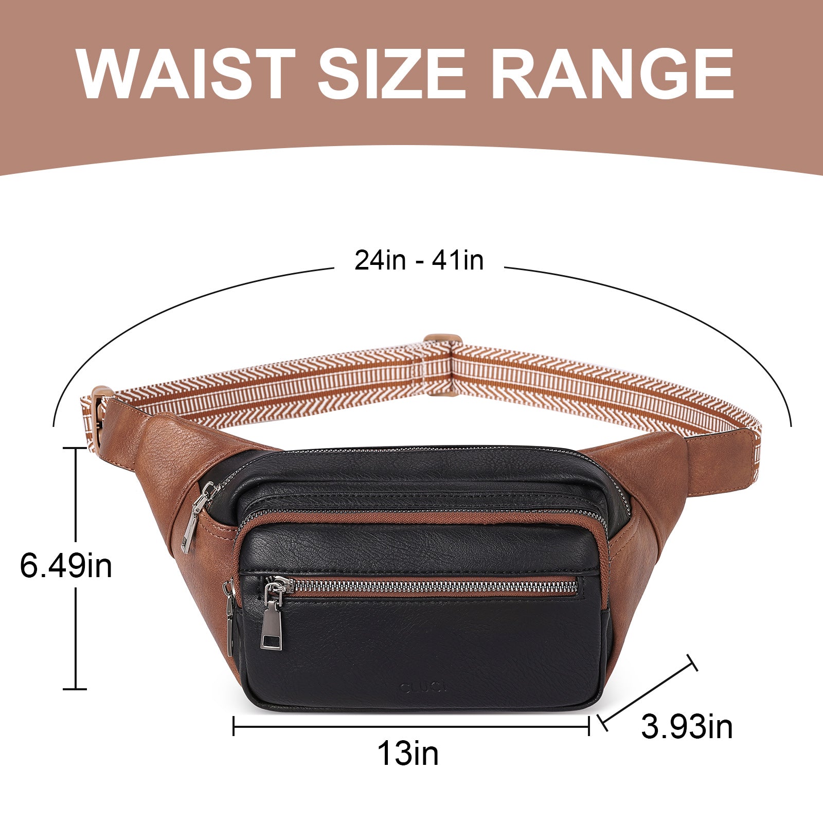 CLUCI Trendy Fanny Belt Sling Bag Crossbody Purse for Travel, Outdoors, Gym and Workouts