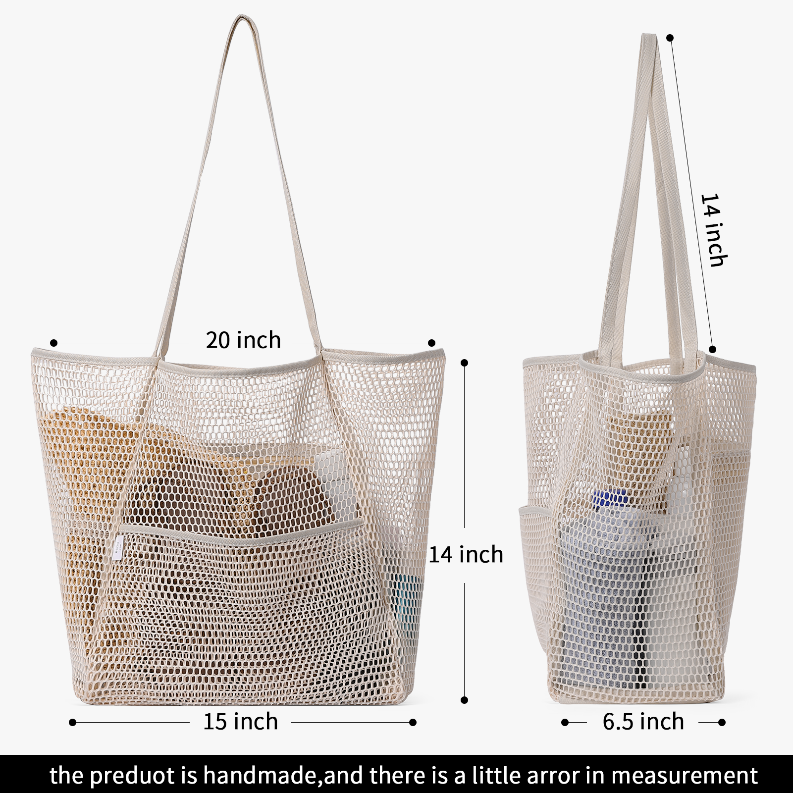 CLUCI Mesh Tote Bag Beach Tote Bag Essentials For Women Shoulder Handbags