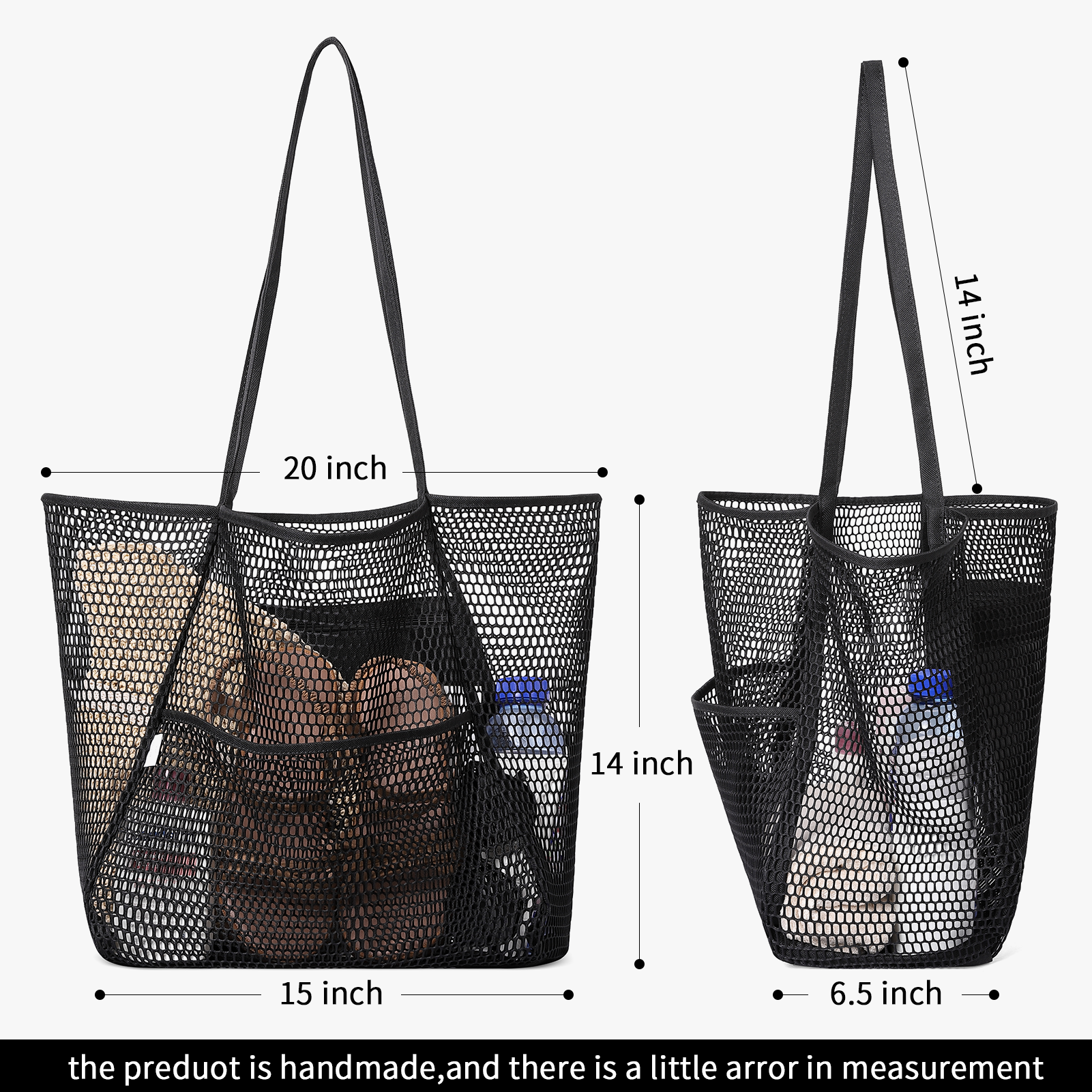 CLUCI Mesh Tote Bag Beach Tote Bag Essentials For Women Shoulder Handbags