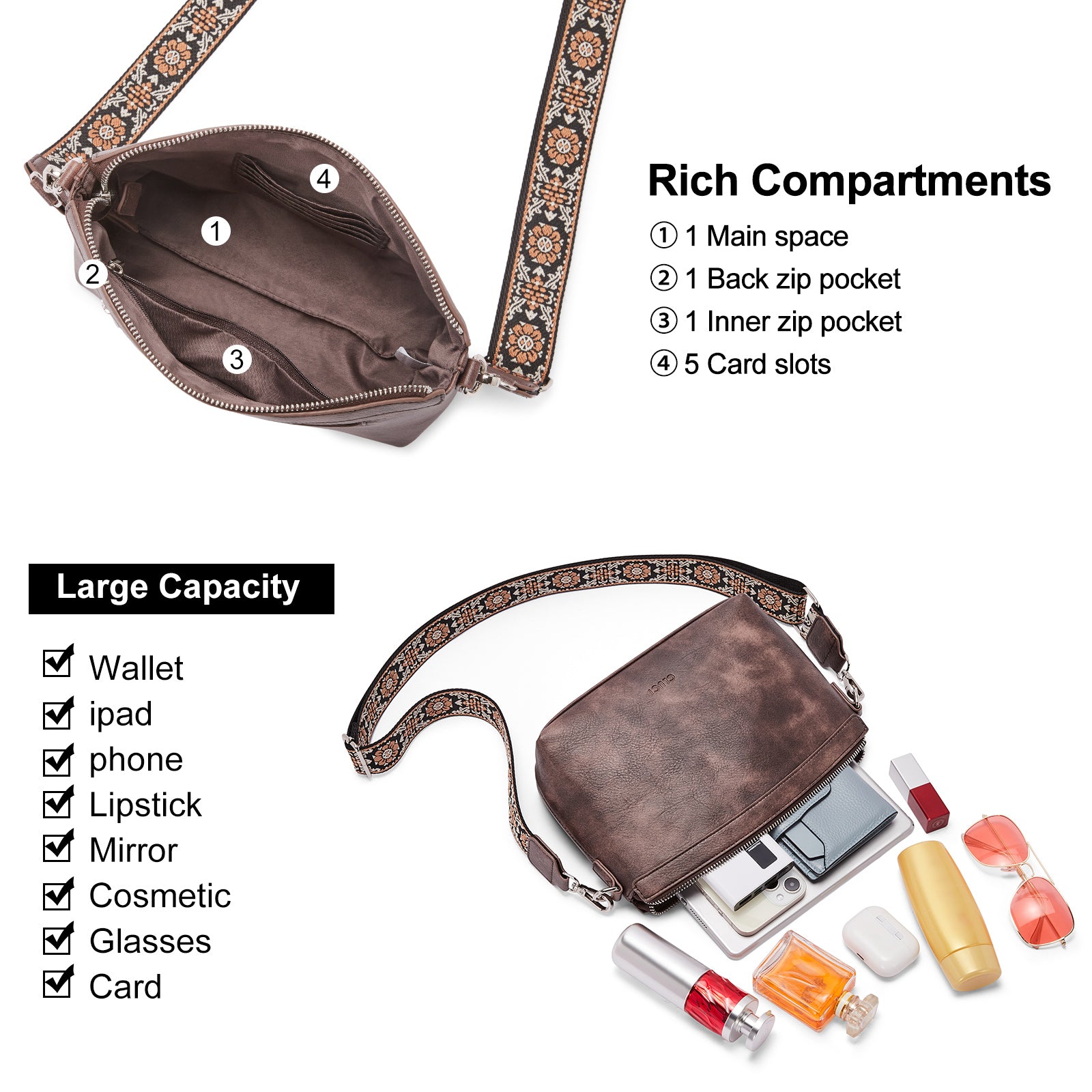 CLUCI Purse for Women Crossbody Bags Trendy Women Crossbody Handbags