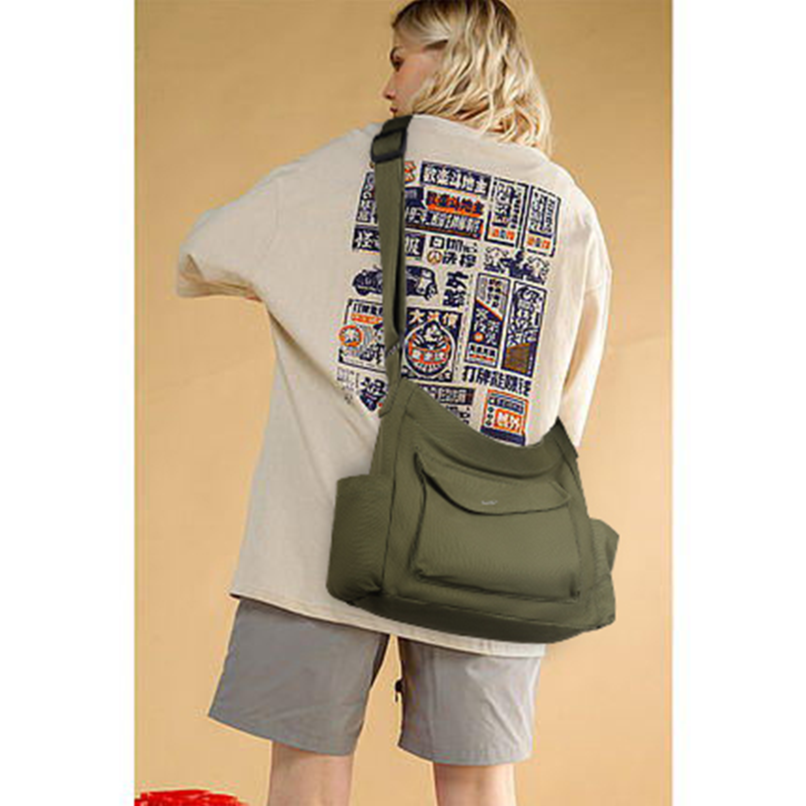 Canvas Messenger Bag Large Hobo Crossbody Bag Tote Bag for Women and Men hippie bag side bag satchel bags Shoulder bags