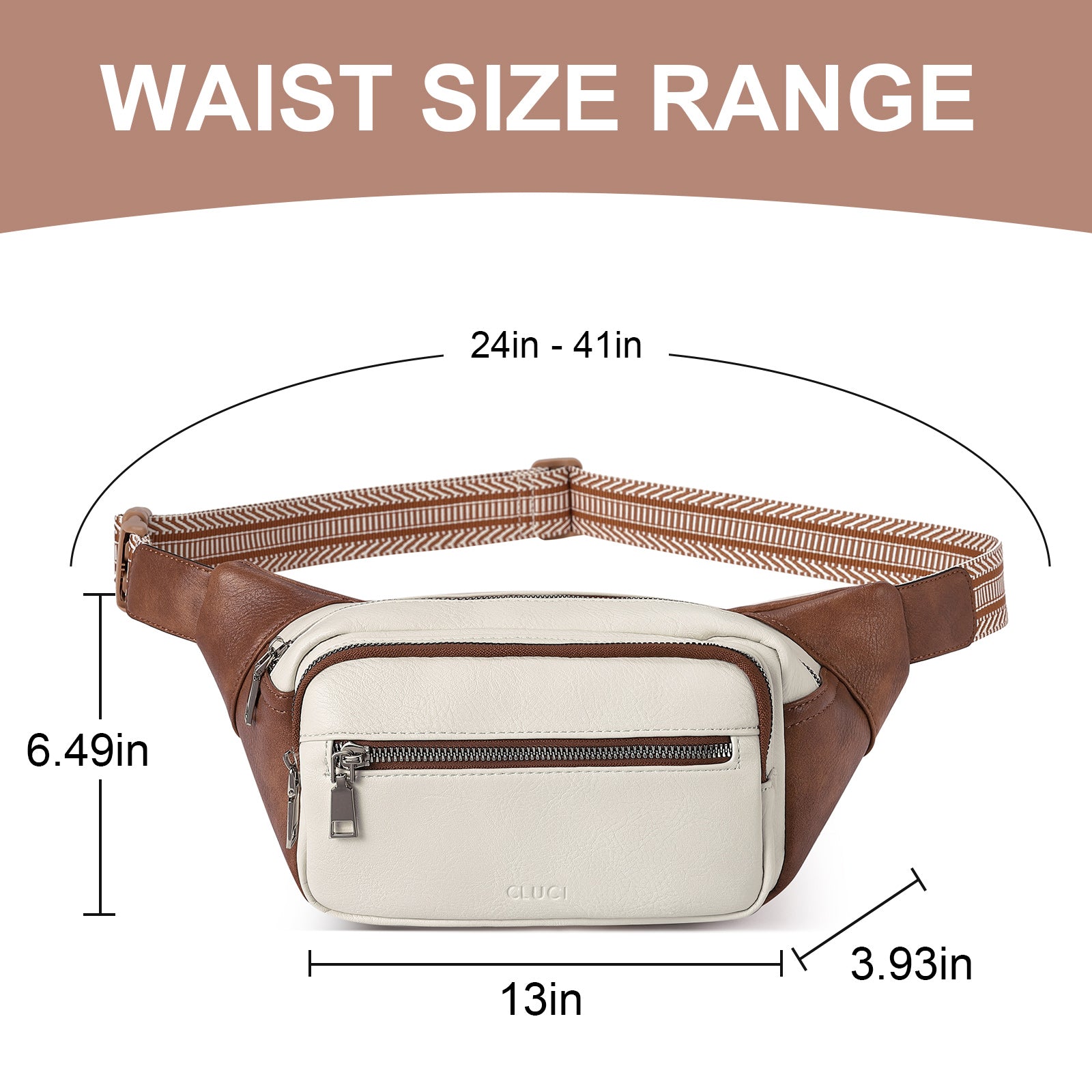 CLUCI Trendy Fanny Belt Sling Bag Crossbody Purse for Travel, Outdoors, Gym and Workouts