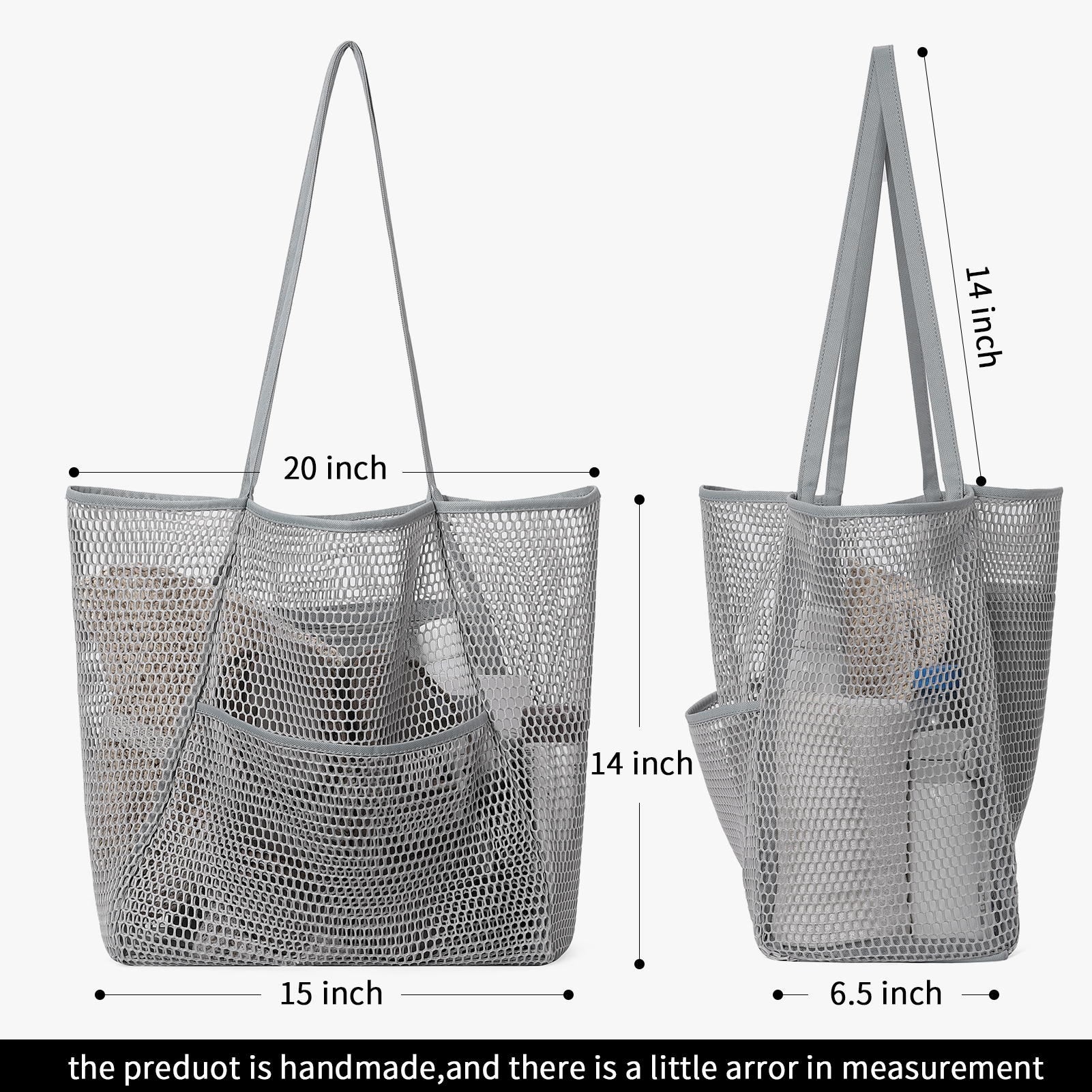 CLUCI Mesh Tote Bag Beach Tote Bag Essentials For Women Shoulder Handbags