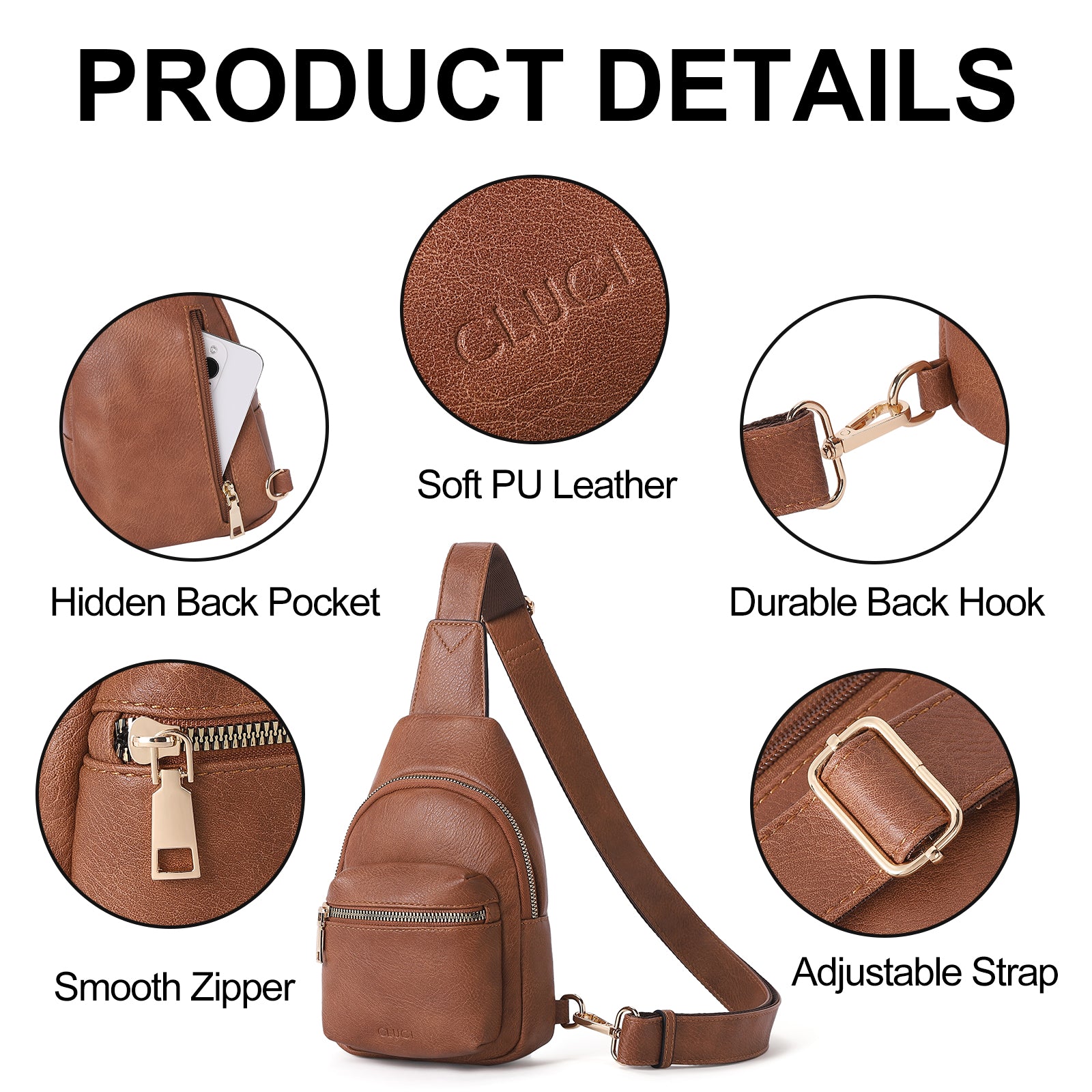 Buluo Jeep Brand Man'S Sling Bag High Quality Leather Crossbody Chest Bag  For Young Men Fashion