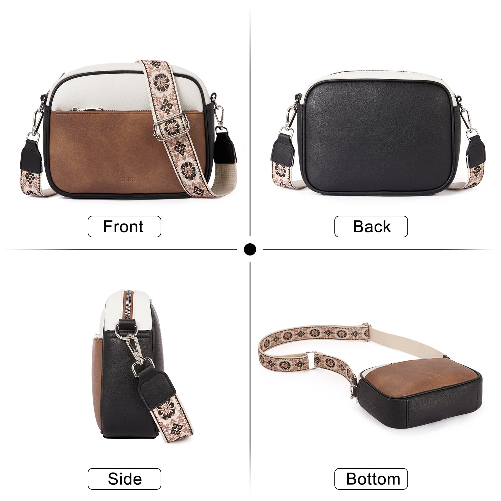 Vegan Leather Crossbody Bags for Women Trendy with Adjustable Wide Strap