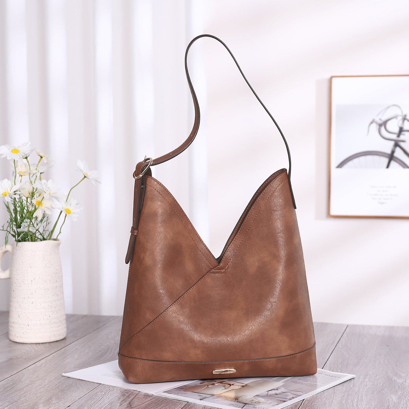 CLUCI Hobo Bags for Women Vegan Leather Purses Designer Handbags Tote Fashion Large Ladies Shoulder Bag