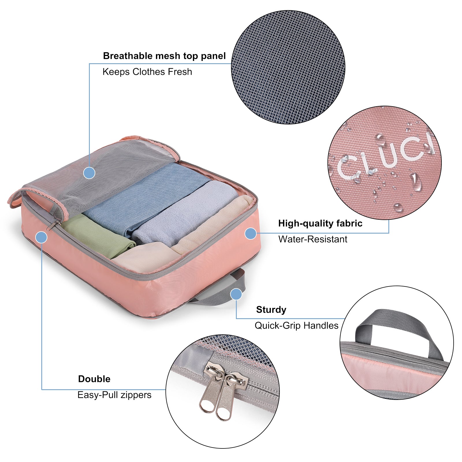 4 Set Compression Packing Cubes for Travel