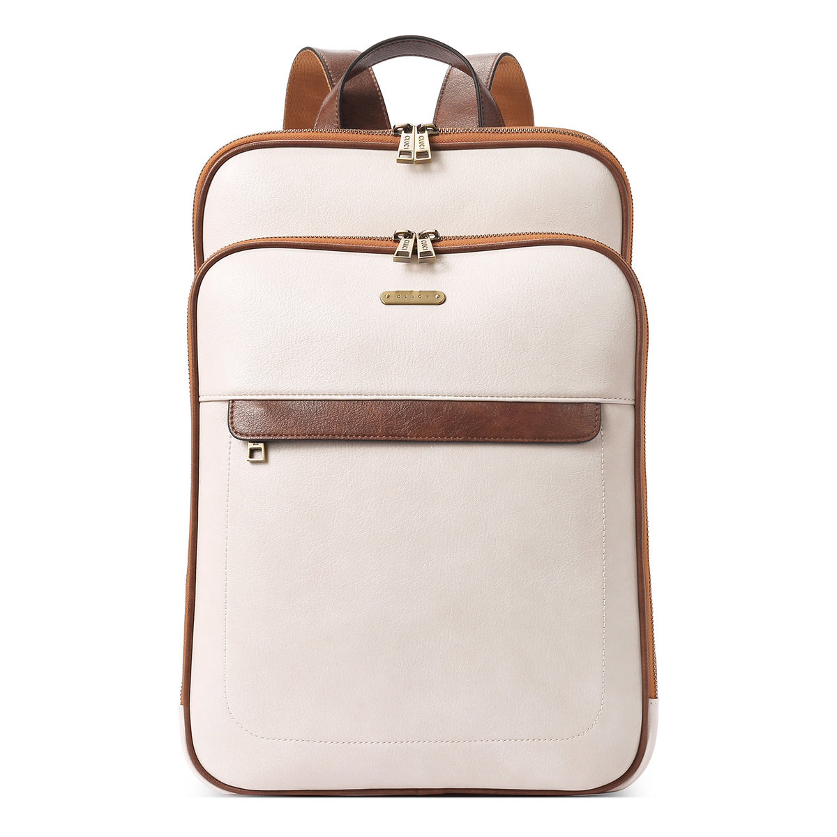 CLUCI Leather Laptop Backpack Purse for Women 15.6 inch Computer Backp