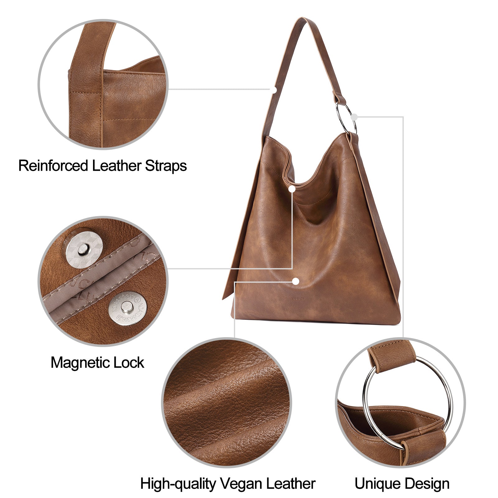 Purses for Women Tote Handbags Vegan Leather Hobo Bags