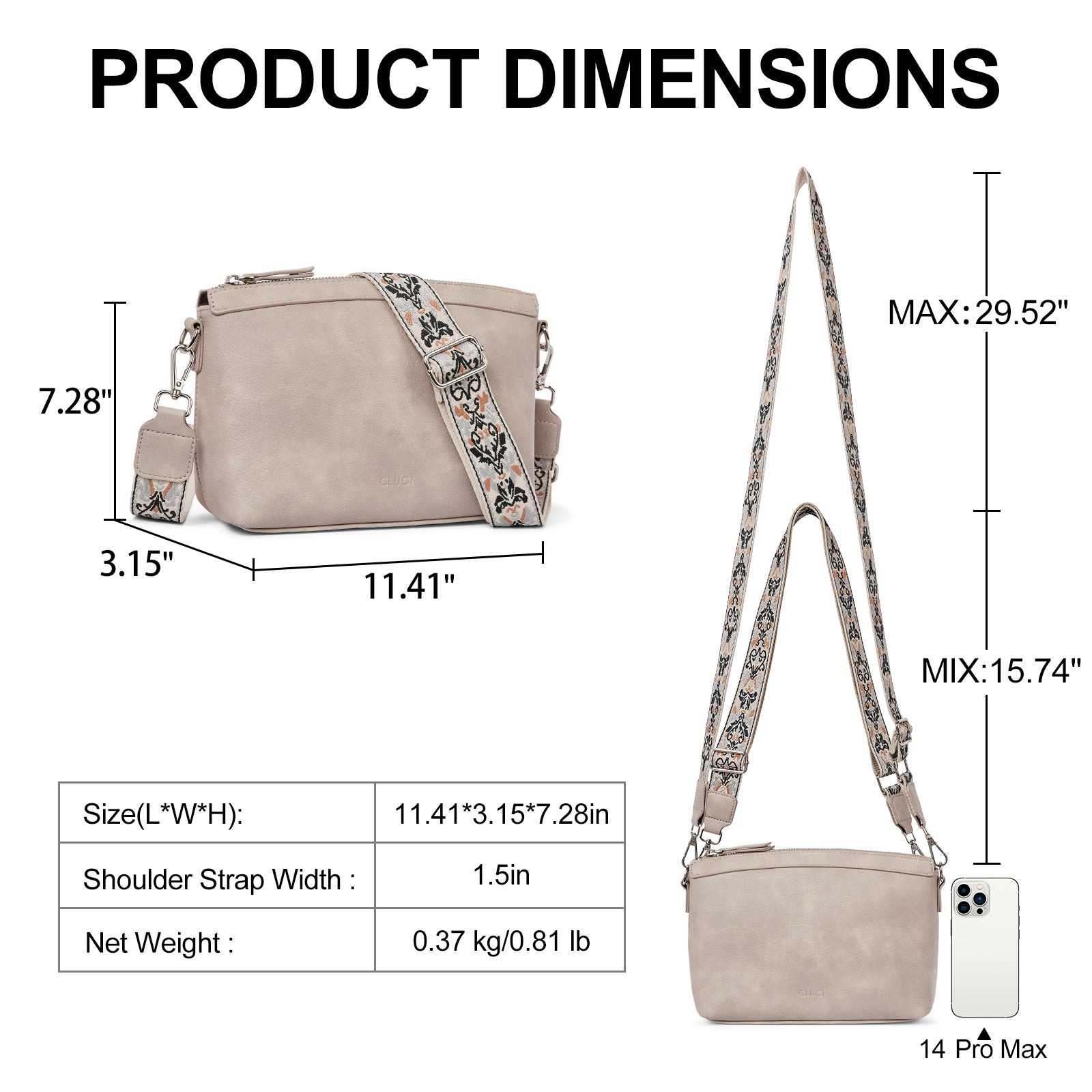 CLUCI Purse for Women Crossbody Bags Trendy Women Crossbody Handbags